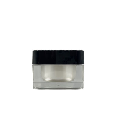De vierkante Plastic Kosmetische Zwarte GLB 15g 30g Aangepaste Kleur van Kruiken Kleine Containers