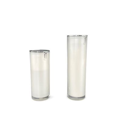 Van de de Pompfles 50ml van Pearl White 30ml Acryl Zilveren Zonder lucht Gemetalliseerd om Vorm