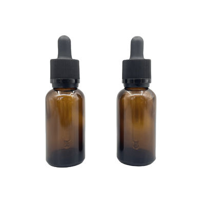Ondoorzichtige Amber Glass Cosmetic Bottles Dropper-Stamper Duidelijke 30ml met Phototaxis