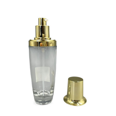 100ml transparante Ovale Kosmetische Flessen Gouden GLB Lotion Aangepaste Kleur
