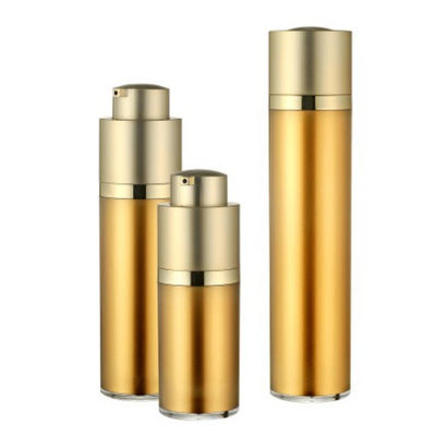 Het gouden Actuator van de Pompflessen van 30ml 15ml Dubbele Muur Galvaniseren Zonder lucht voor Schoonheidsmiddelen
