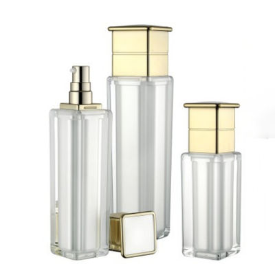 Pearl White-Bewijs van het de Flessen Vierkante 80ml 120ml Lek van de Lotion het Kosmetische Pomp met GLB