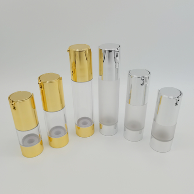 De Glanzende Zilveren Kleur 15ml, 30ml, Verpakkende de Luxefles Zonder lucht 2022 van de fabrieksprijs van 50ml Skincare