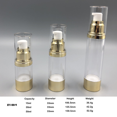 15ml, 30ml die, 50ml-Huidzorg Pompfles verpakken Zonder lucht