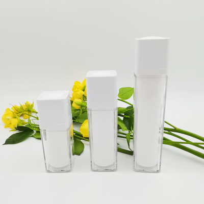 Roterend Vierkant de Zijdeonderzoek Zonder lucht Matte Packaging Bottle van de Flessen15ml 30ml 50ml Dubbel Muur