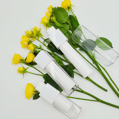 Roterend Vierkant de Zijdeonderzoek Zonder lucht Matte Packaging Bottle van de Flessen15ml 30ml 50ml Dubbel Muur
