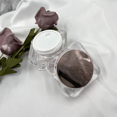 De zwaargewicht Vierkante Kosmetische Containers 50g van de Kruik Acrylroom met Spiegeldeksel