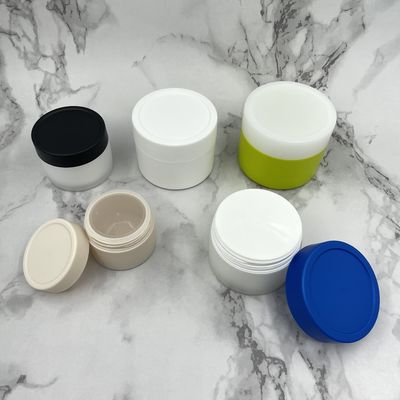 Matt Plastic Cosmetic Jars Double-Muur 60ml 100ml voor Scrub Deeg wordt gemetalliseerd dat