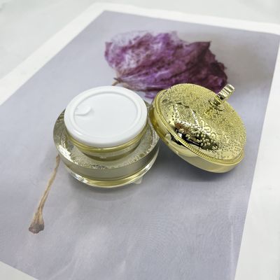 De gouden Duidelijke Plastic Kosmetische Gemetalliseerde Ronde van de de Roomkruik 5g 15g van de Containersluxe