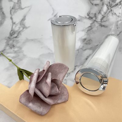 Van de de Pompfles 50ml van Pearl White 30ml Acryl Zilveren Zonder lucht Gemetalliseerd om Vorm