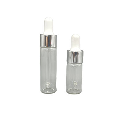 van het Glas de Kosmetische Flessen van 10ml 15ml Rechte Vorm met het Druppelbuisje van de Aluminiumolie
