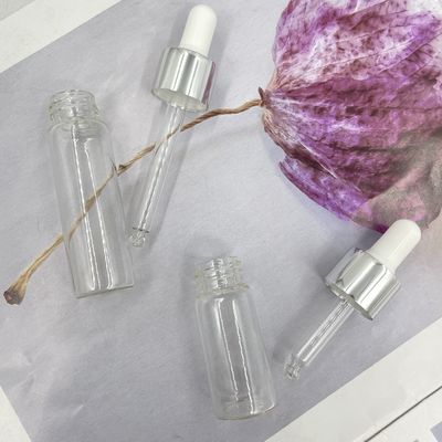 van het Glas de Kosmetische Flessen van 10ml 15ml Rechte Vorm met het Druppelbuisje van de Aluminiumolie