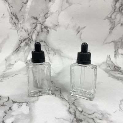 Het vierkante 30ml-Druppelbuisje Kindveilig GLB van Glas Kosmetische Flessen voor Haarverzorgingolie