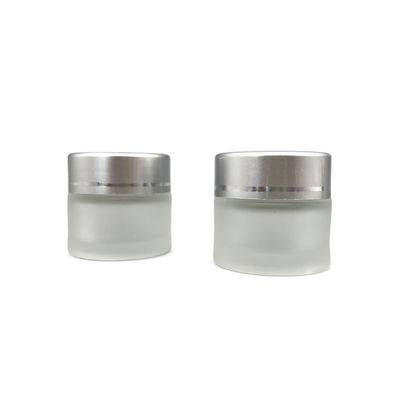 10g berijpte Kosmetische de Roomdiameter 3.5cm van de Glaskruik Duidelijk Kleuren Wit Deksel