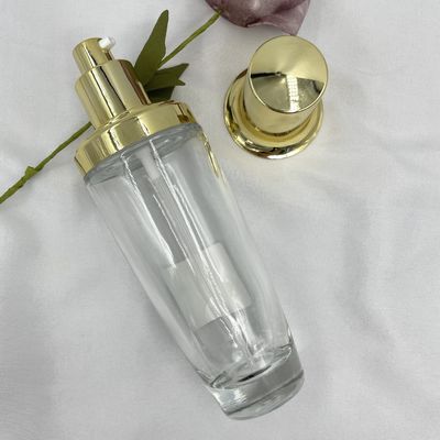 100ml transparante Ovale Kosmetische Flessen Gouden GLB Lotion Aangepaste Kleur