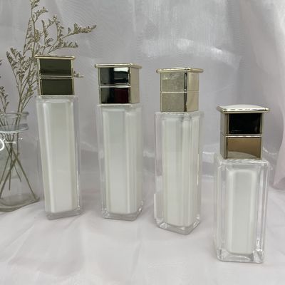 Pearl White-Bewijs van het de Flessen Vierkante 80ml 120ml Lek van de Lotion het Kosmetische Pomp met GLB