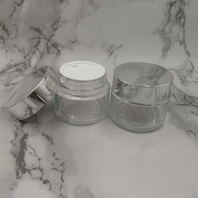 MSDS ontruimen 100g-de Kruik van de Glasroom met de Glanzende Zilveren Modder van het het Dekselmasker van GLB Witte