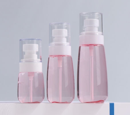 van de de Pompfles van 100ml Petg van de de Verpakkings Fijne Spuitbus de Transparante Roze Enige Witte Gezichts Zachte Aanraking