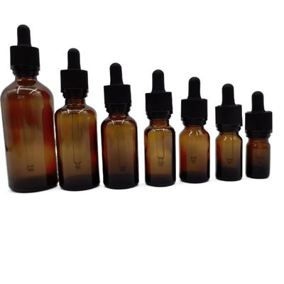 100ml Amber Glass Cosmetic Bottles Dropper-de Palsluiting beschermt Kinderen
