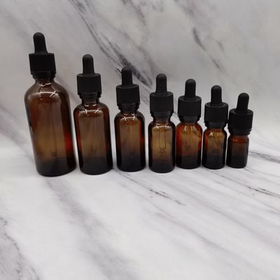 100ml Amber Glass Cosmetic Bottles Dropper-de Palsluiting beschermt Kinderen